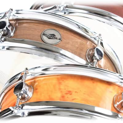 GRIFFIN Piccolo Snare Drum - 13 x 3.5 Black Hickory Poplar Wood Shell Percussion image 4