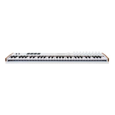 Arturia KeyLab Mk3 61 Keyboard MIDI Controller with DAW Integration, Enhanced Keybed, Visual Interface, 360-Degree Touch-Sensitive Potentiometers, Faders, Robust Wood and Aluminum Casing (White) image 4
