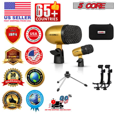 5 Core Conga Mic Snare Tom Set Professional XLR Cardioid Condenser Instrument Microphone Kit image 10