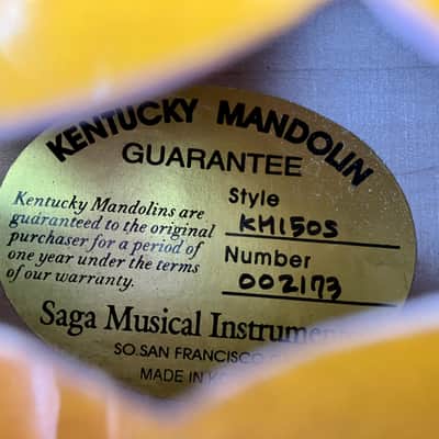 Kentucky Mandolin KM-150-S 1980s - A Style Sunburst image 22