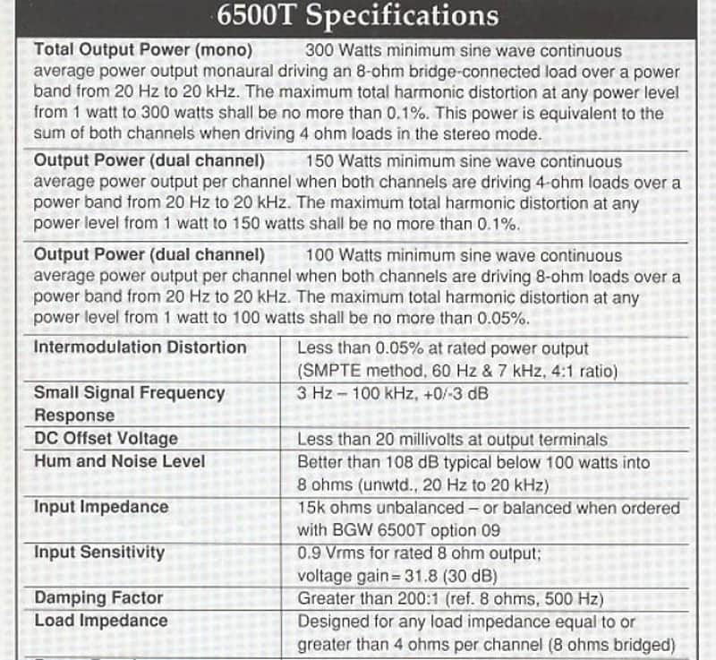 BGW 6500T Proline II mid-90s - Black | Reverb
