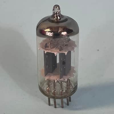 1964 Philips 12AX7 ECC83 Vintage I65 Ribbed Plate Halo Getter Tube! T197 image 2