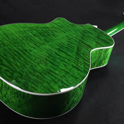 Taylor Custom Shop Black Label Grand Auditorium Spruce Top Quilt AAA Maple Back & Sides with Hardcase Transparent Green 088 image 8