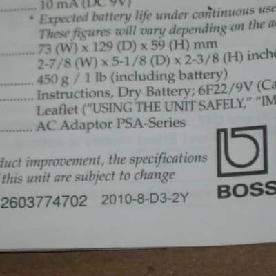 Boss original INSTRUCTIONS for GE-7, CS-3, and NS-2 (NO pedals, NO boxes, NO other items) 2010s (copyright years, 2010, 2015, and 2016) - white matte paper - black print, black graphic image 12
