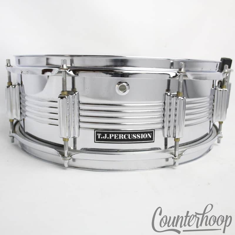 T.J. Percussion 14x5" Snare Drum Steel Shell 8-Lug 5-Line Muffler Triple-Flanged image 1