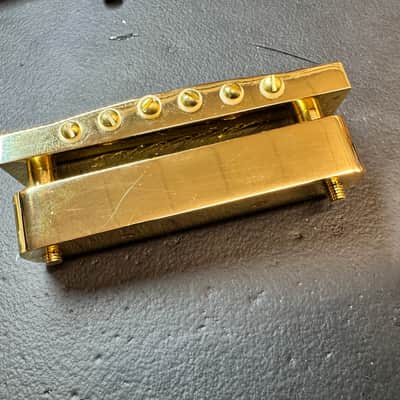 Carlino Rock Bottom Bridge /sustain block, tailpiece system 2025 - Real 14k Gold plating image 8