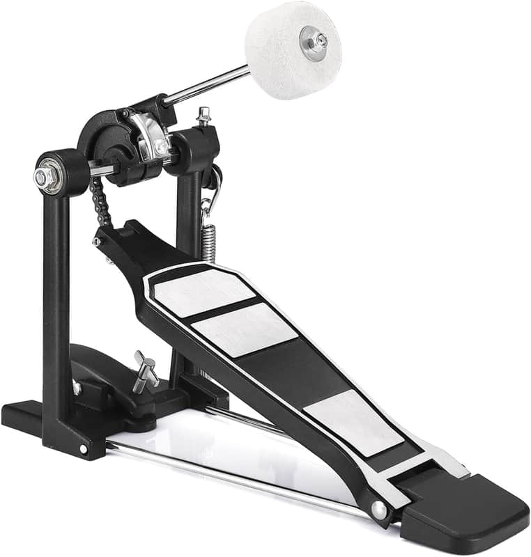 Alloy Bass Drum Pedal, Single Bass Drum Pedal Come with Classic Felt Beater Stick & Drum Key for Drum Set Instrument, Single-Chain Bass Drum Pedal for Beginner & Pro Drummers image 1