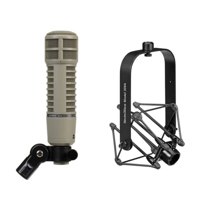 Electro-Voice RE20 "Classic" Variable-D Dynamic Cardioid Studio Microphone with Electro-Voice 309A Suspension Shock Mount image 1