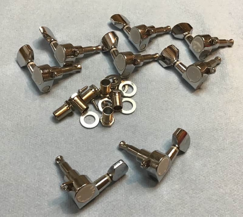 MORTone Tuning pegs set of 10 for electric guitar to mandocello conversion Chrome image 1