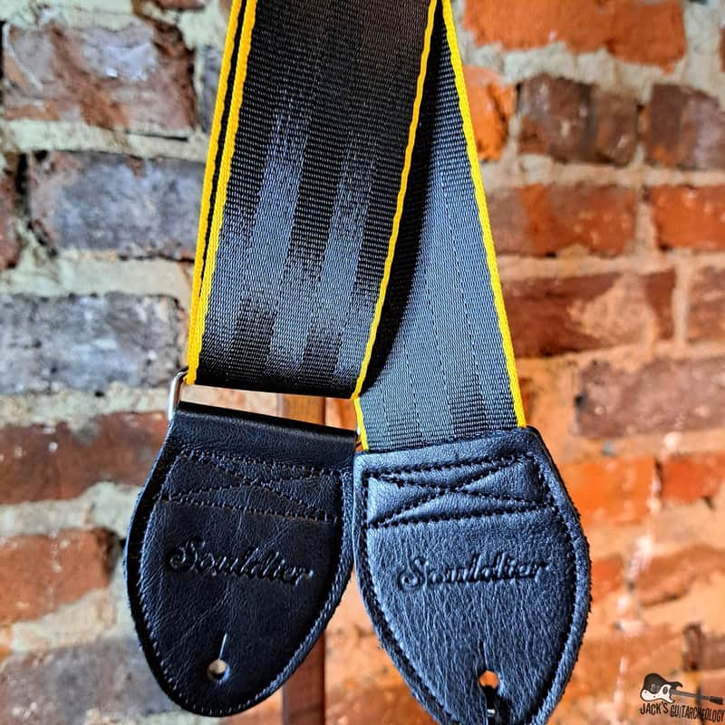 Souldier Edge Seatbelt Guitar Strap - Yellow on Black image 1