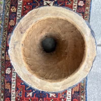 Vintage African Hand Carved Wood Djembe Hand Drum 22” image 18