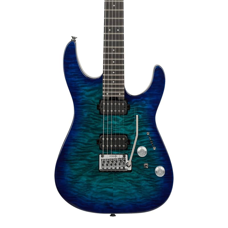 Charvel Pro-Mod Plus DK24 HH 2PT EB QM - Ebony Fingerboard, Chlorine Burst image 1