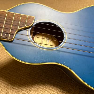 Washburn Rover RO10TBL Travel Acoustic Guitar Trans Blue image 5