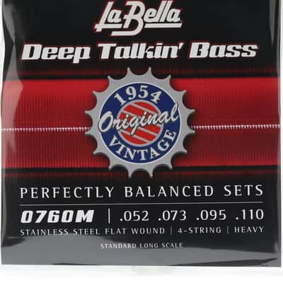 La Bella 0760M Deep Talkin' Bass 1954 Original Style Flatwound Bass Guitar Strings - .052-.110 Standard image 2