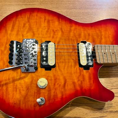 Sterling by Ernie Ball Music Man Axis AX50 Lava Burst Quilted Maple Top Electric Guitar Roasted Maple Neck Fingerboard AX50QM Whammy Tremolo Bar image 4