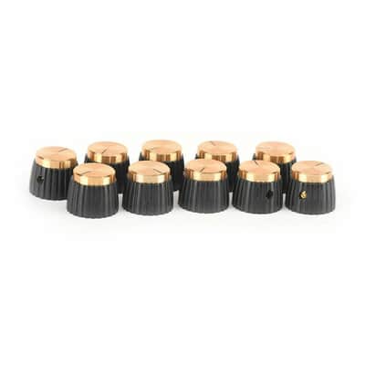10-Pieces Guitar AMP Knobs Black Gold Cap fits Marshall Amplifier image 1