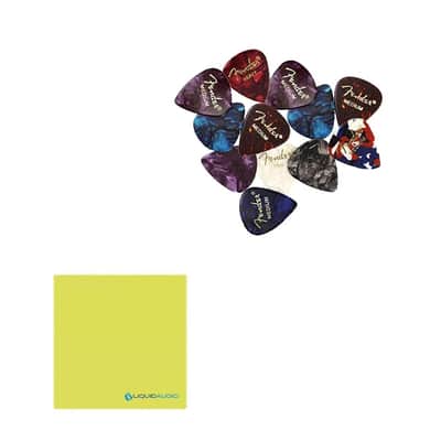 Liquid Audio Fender Classic Series Wood Cases - Stratocaster®/Telecaster®, Black - 0996106306 Bundle w/ 12-Pack Guitar Pick Polishing Cloth image 2