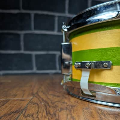 Ddrum D2 5"x14" Snare Drum – 8‑Lug – Remastered Natural/Green Metallic Strips – Punchy Student/Practice Snare with Custom Visual Flair image 7