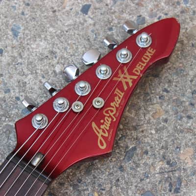 1985 Aria Pro II Japan XX-Deluxe Flying V MIJ Electric Guitar (Candy Apple Red) image 7