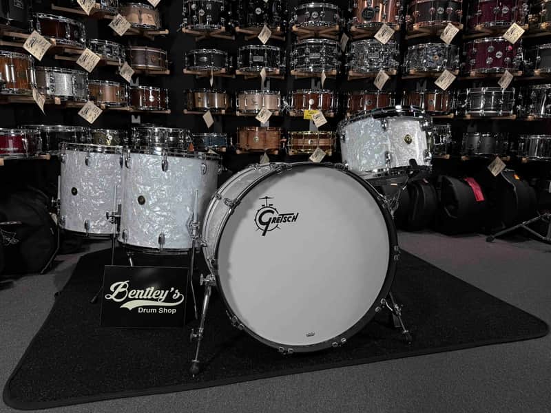 ~WOW!~ Gretsch USA Custom 4-Piece 13/16/18/24 Drum Kit Set in 60's Marine Pearl Nitron image 1