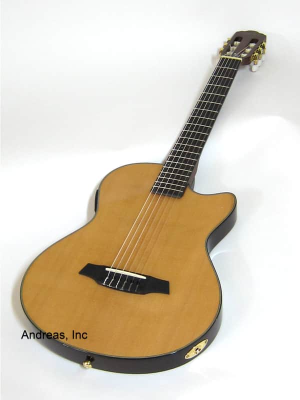 Angel Lopez Electric Solid Body Classical Guitar - Natural image 1