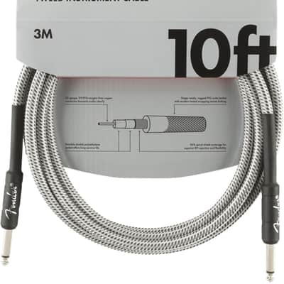 Genuine Fender Professional Series Guitar/Instrument Cable, WHITE TWEED - 10' ft
