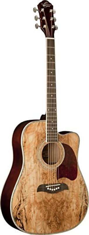 Oscar Schmidt 6 String Dreadnought Acoustic Electric Guitar, Spalted Maple (OG2CESM-A-U) image 1