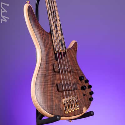 Ibanez Custom Shop Visions SR 5-String Bass Natural Bastogne Walnut image 3
