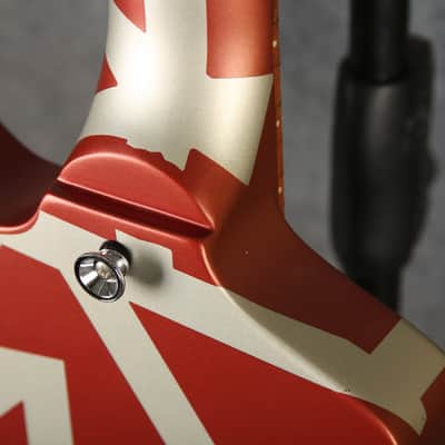 EVH Striped Series Shark Guitar - Burgundy with Silver Striped - 2nd Hand image 9