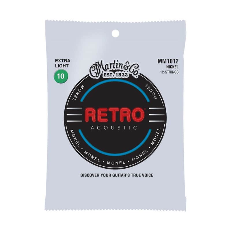 Martin MM1012 Retro Monel 12-String Acoustic Guitar Strings - Extra Light (.10 - .47) image 1