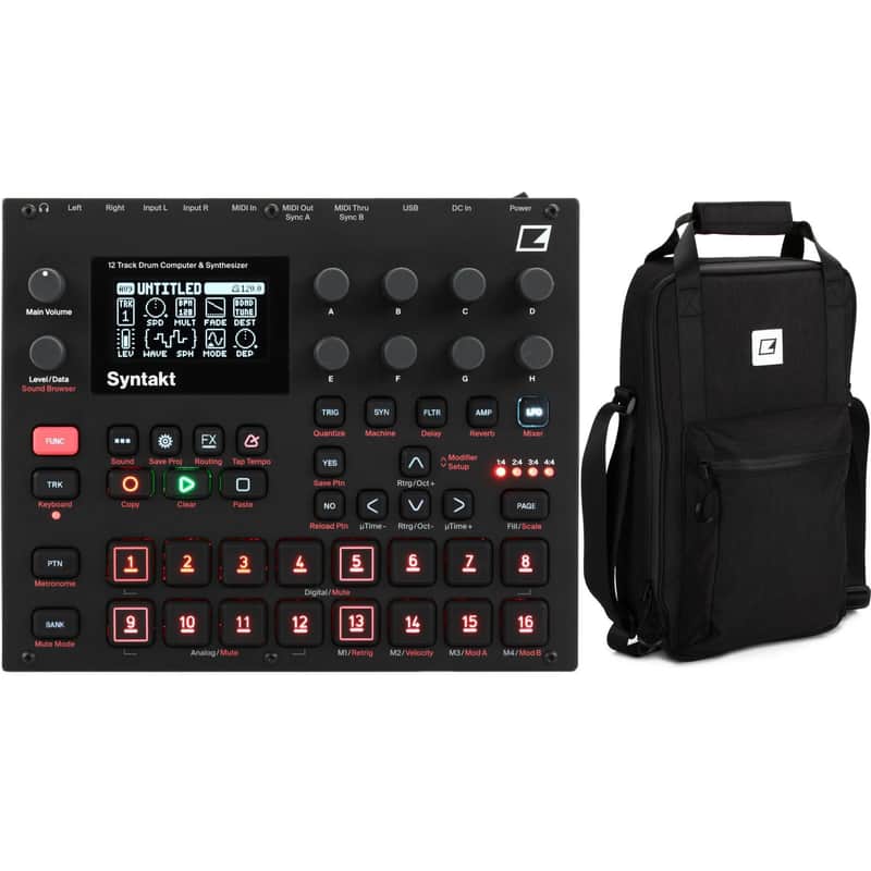 Elektron Syntakt 12-voice Drum Computer and ECC-7 Bag image 1