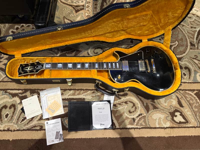 Gibson M2M Murphy Lab 1957 Les Paul Custom Heavy Aged Electric Guitar Ebony 2020s - Black image 1