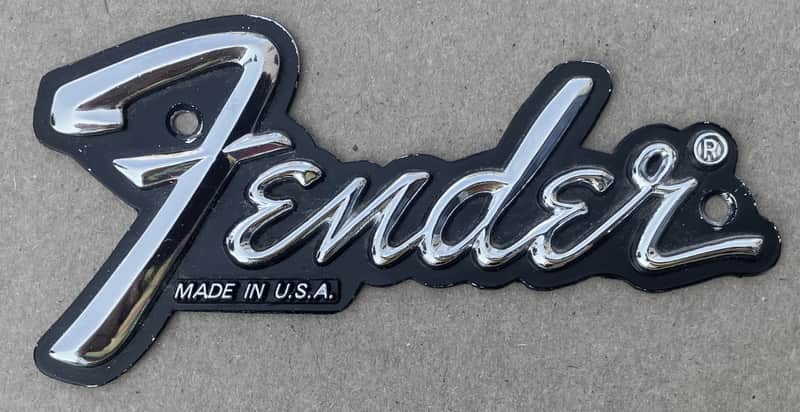 Fender- amplifier logo, metal, 70's/80's, Made in USA image 1