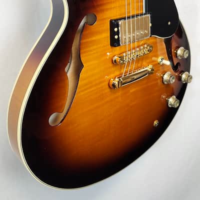 Yamaha SA2200 Semi-Hollowbody Guitar, Sycamore Top, MIJ, Brown Sunburst, Factory Blemish image 5