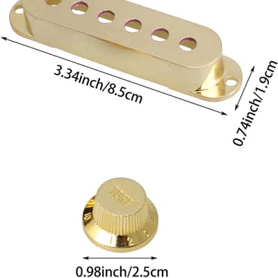Purple Strat-Style Single Coil Pickup Covers & Knob Set | ST 6-Hole Covers (48/50/52mm), 1 Volume, 2 Tone, Switch Tip image 8