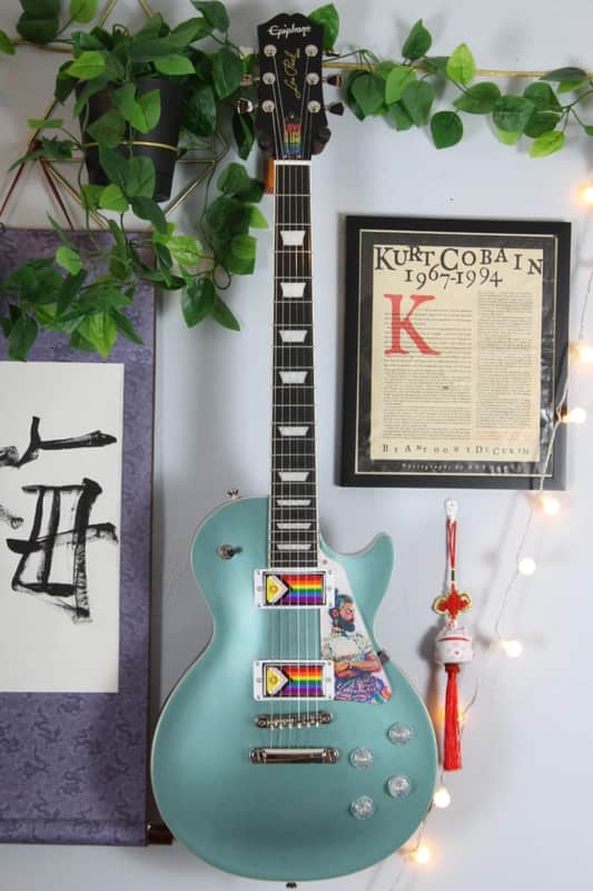 FOR CHARITY!!! 2021 Epiphone Les Paul Modern - Faded Pelham Blue - Pride Edition image 1
