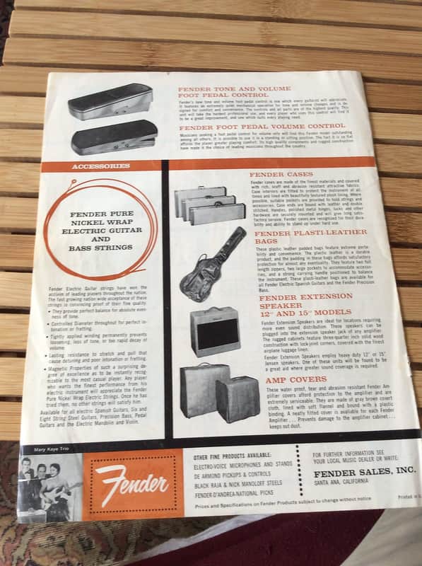 Original vintage late 1950's - Fender Full Line Catalog image 1
