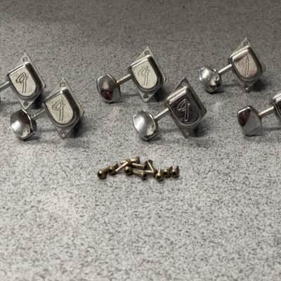 Left Hand Fender Stratocaster, Telecaster "F" Guitar Tuners, Late 1960's, Ferrules, Screws TYPE 1 Left image 2