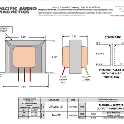 Pacific Transformer Marshall 18 Watt Output Transformer 2021 image 3