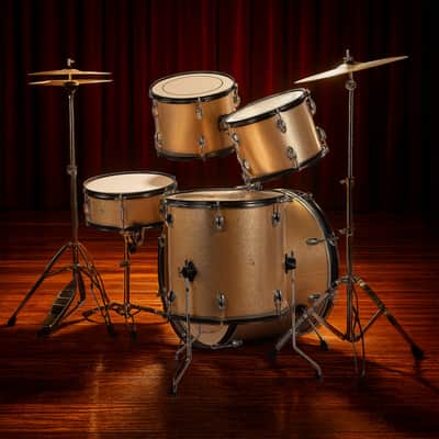 Full Size Adult Drum Set 5-Piece with Bass Drum, two Tom Drum, Snare Drum, Floor Tom, 16" Ride Cymbal, 14" Hi-hat Cymbals, Stool, Drum Pedal, Sticks 2020's image 1