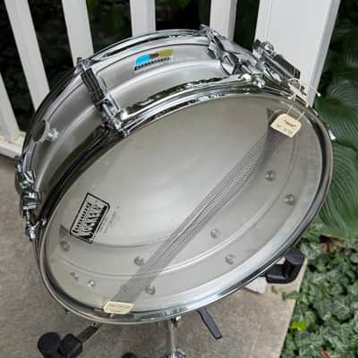 All Original Ludwig Acrolite 5x14" 8-Lug Aluminum Snare Drum w/ Rounded Blue/Olive Badge image 16