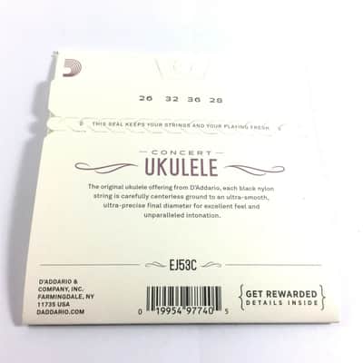 D'Addario Ukulele Strings  Black Nylon  EJ53S 2 Pack Uke Soprano Rectified image 2