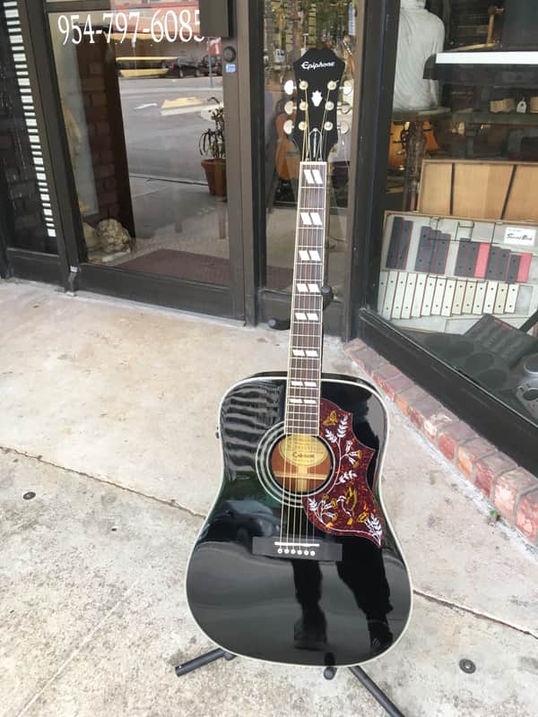 Epiphone Hummingbird Pro EB Black ebony image 1