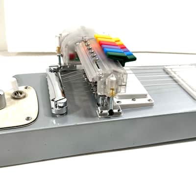 Custom Gizmotron equipped guitar infinite sustain experimental musical instrument The Gizmo Tronic 2023 - Silver relic image 3