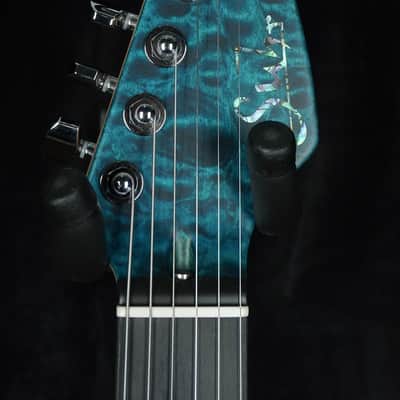 Suhr Custom Modern in Transparent Teal with Black Limba Body image 4