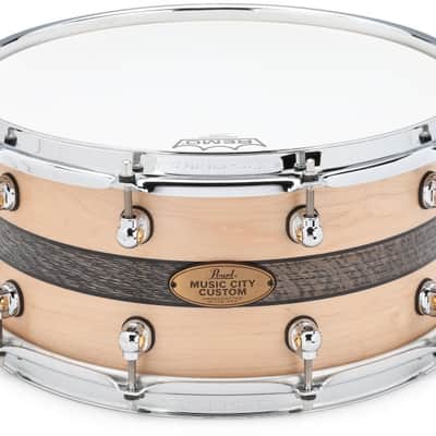 Pearl Music City Custom Craftsman Select Solid Maple Snare Drum - 6.5 inches x 14 inches  Natural with Bourbon Barrel In image 1