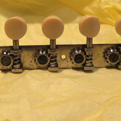 vintage 1800's early 1900's vintage mandolin tuners striped catalin/bone/ivory buttons image 6