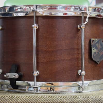 SJC Custom Drums 8"x14" Snare Drum in Mahogany Satin Stain image 7