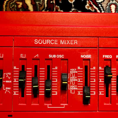Roland SH-101 32-Key Monophonic Synthesizer 1982 - 1986 - RARE Red w/ Mod Grip image 7
