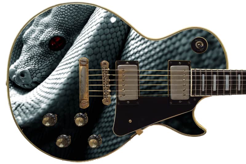 Sticka Steves Guitar Skin Axe Wrap Re-skin Vinyl Decal DIY White Snake Python 755 image 1